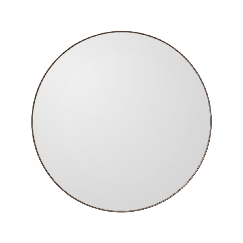 Round Wall Mirror with Thin Metal Frame-noemiross.shop