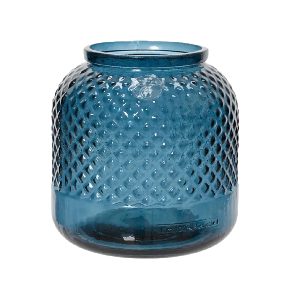 Jarrón decorativo de vidrio texturizado color azul verdoso-prediksigacorkebun.xyz