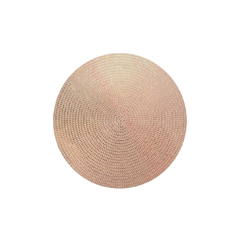 Posavasos redondo de metal tejido compacto color oro rosado-prediksigacorkebun.xyz